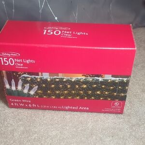 Holiday Home 150 Clear Net Lights with Green Wire
